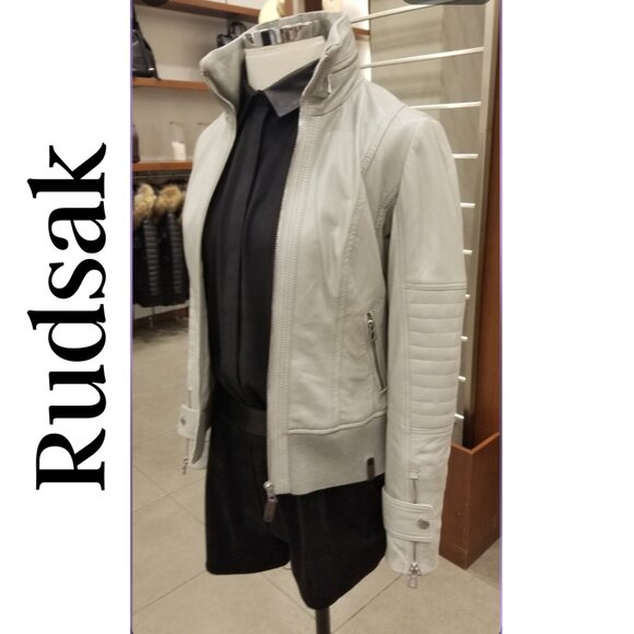 Rudsak 'Tisha' Women's Leather Jacket, Stone Color, Size XS - Picture 1 of 16